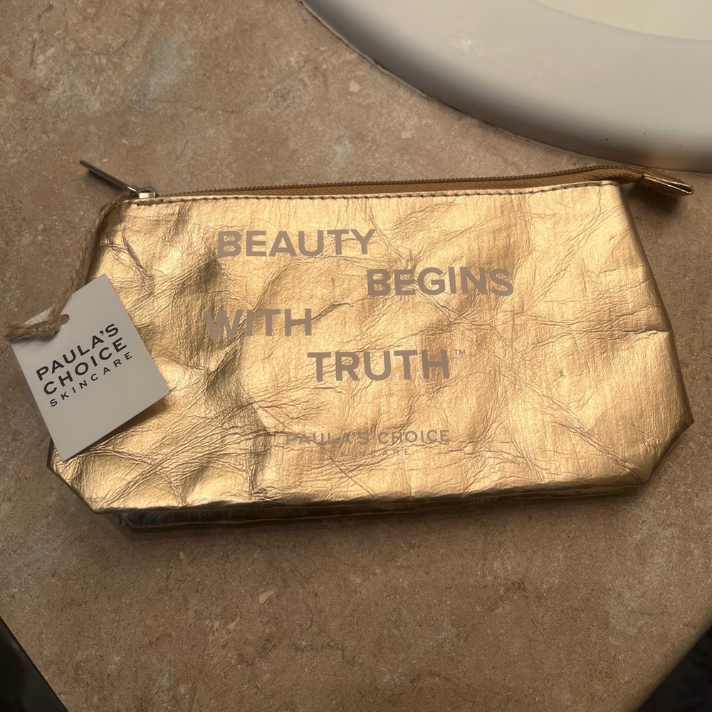 Paula’s Choice Champagne Gold Cosmetic Bag